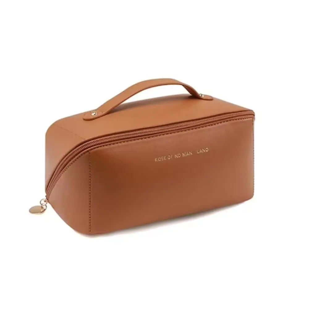 Necessaire Feminina Organizadora Maquiagem Premium Para Viagem Marrom | Necessaire Premium Com Divisórias Internas, Grande Capacidade, Zíper Resistente e Ideal Para Maquiagem, Viagens e Uso Diário
