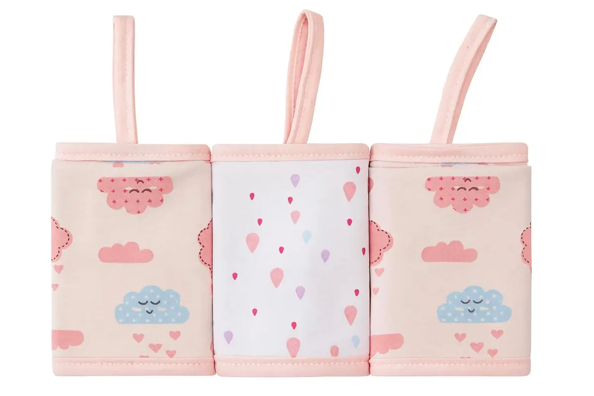 Kit 3 Paninhos de Boca Bebê 100% Algodão Malha com Prendedor de Chupeta 28x28cm – Toalhinha Suave, Absorvente e Confortável