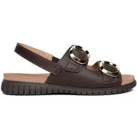 Sandália Feminina Campesí Flatform Fivelas Marrom Escuro