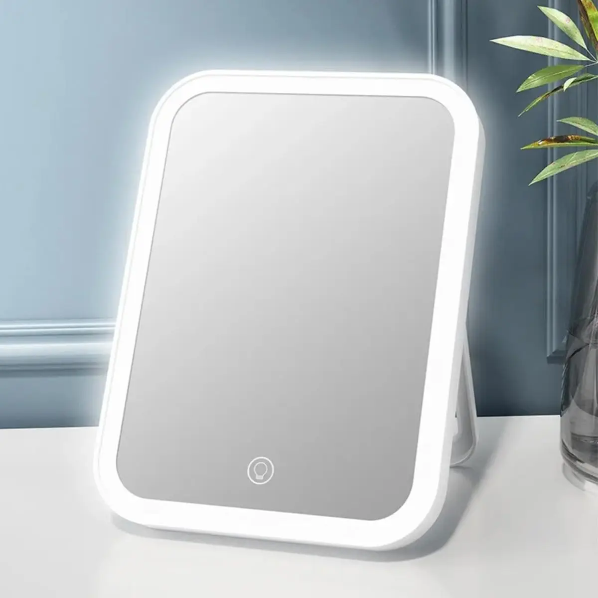 Espelho De Maquiagem Led Usb 3 Camadas com Toque Sensível e 3 Níveis de Iluminação Espelho Vaidade Iluminado Portátil para Viagem Cosmético Espelho com Luzes para Penteadeira e Vestiário