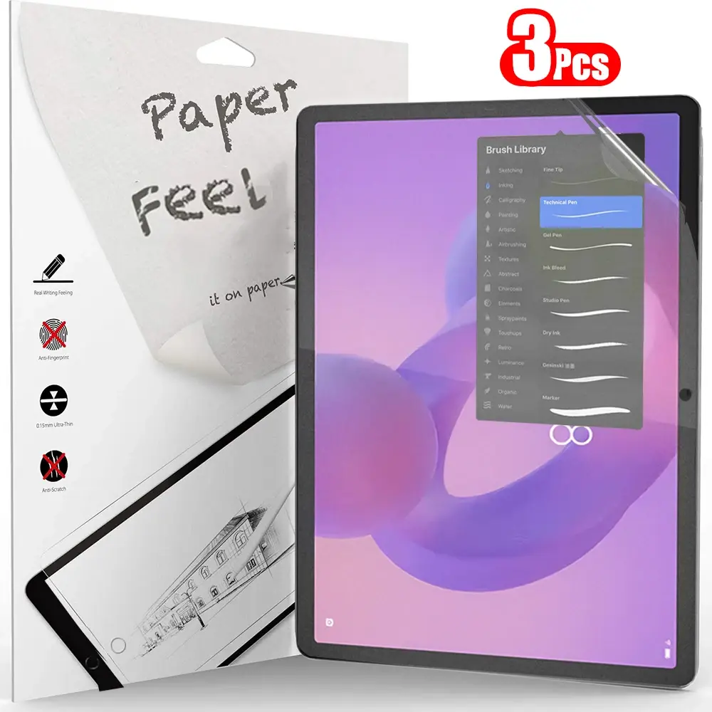3 unidades de papel sentir como protetor de tela para Lenovo Idea Tab Pro 12.7 2025 filme sem vidro