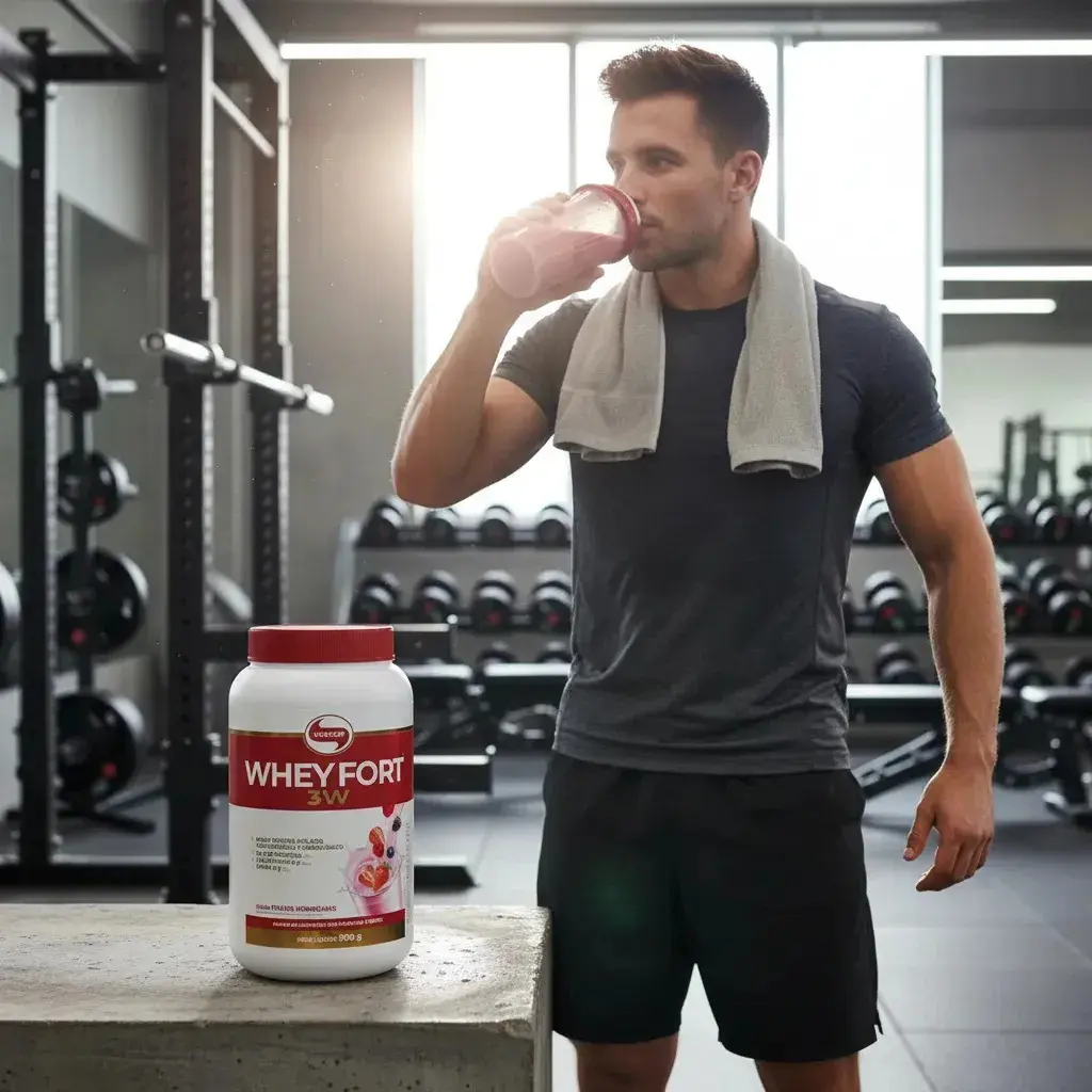 Suplemento Alimentar Whey Fort 3W Sabor Frutas Vermelhas 900g Vitafor thumbnail 2