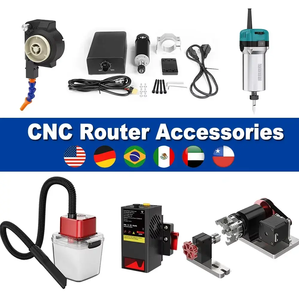 Aspirador de Pó Twotrees para Router CNC TTC450 3018, Motor de Eixo para Corte de Madeira, Módulo Laser, Fresa e Kit de Módulo Rotativo de 4º Eixo