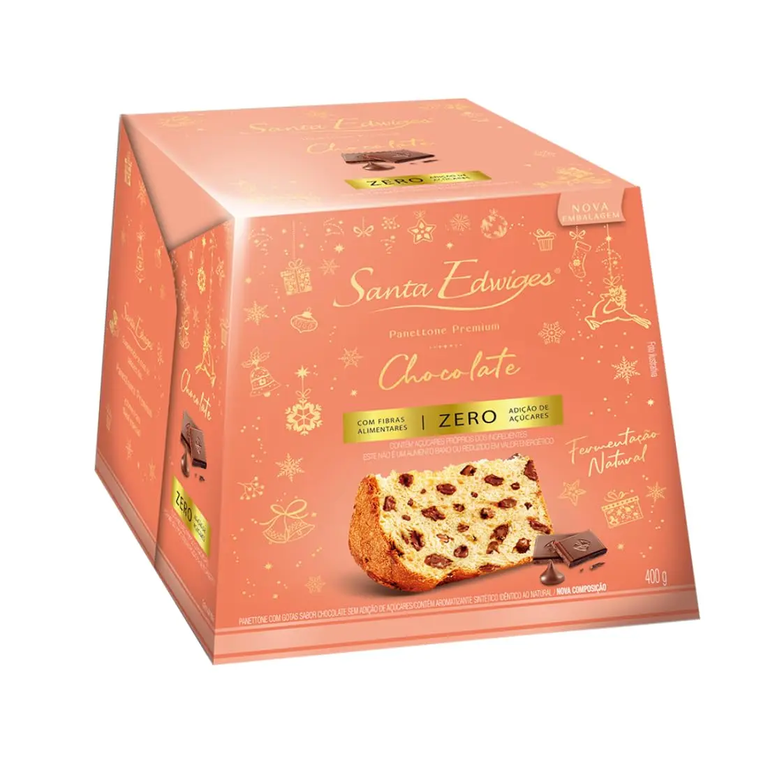 Panettone Chocolate Zero Açúcar Santa Edwiges 400g