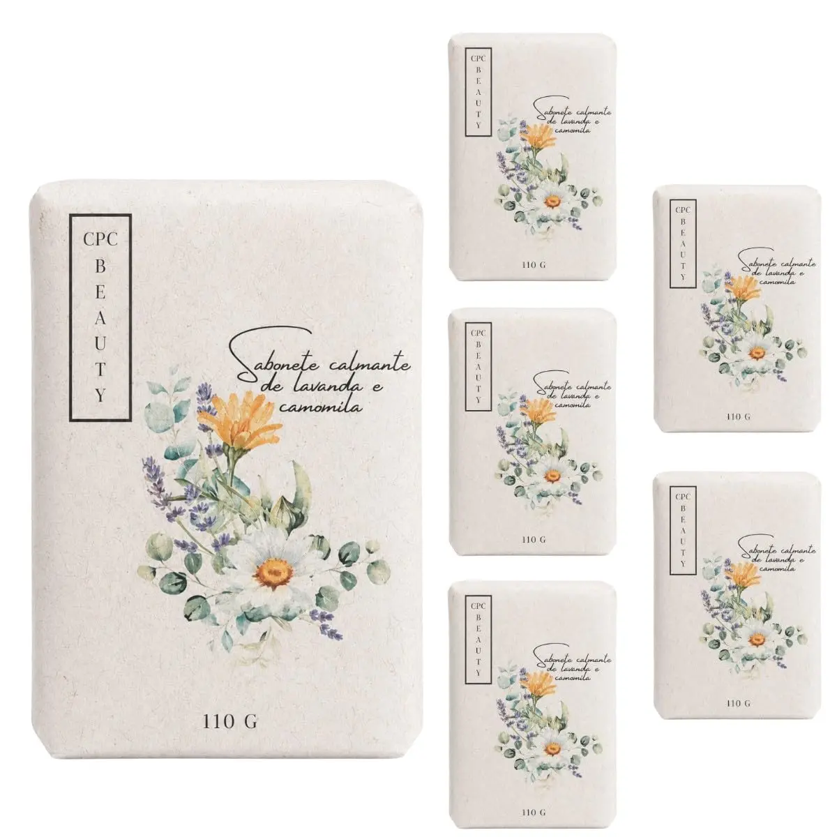 Sabonetes Artesanais Naturais CPC Beauty (6 unidades, Calmante de lavanda e camomila)