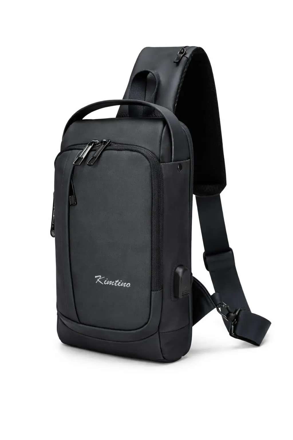 Mochila Transversal de Ombro Anti-furto Impermeável estrada USB, Compartimentos Múltiplos, Compacta Trava com Código, 31x18x8cm Bolsa de Ombro Pequena, Masc Fem Unissex Premium - 1
