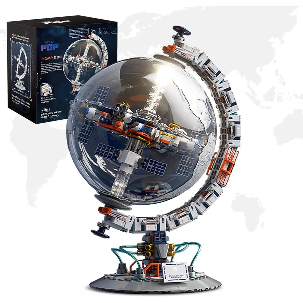 Blocos de Montar Construção STEM Educativo Brinquedo Modelo Globo Espaço 770 Peças - 1