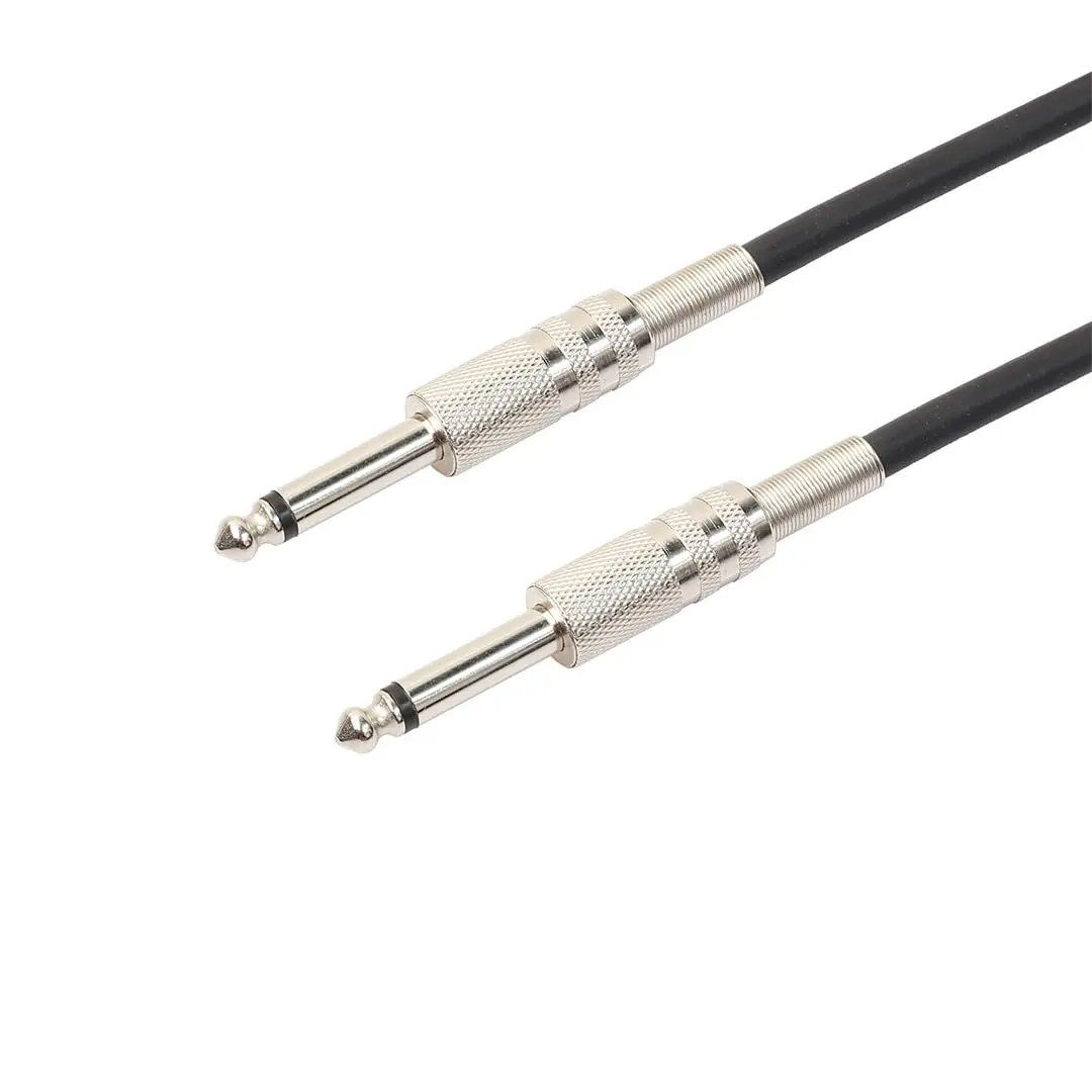 PluCable Cabo de audio P10 para P10 Mono Profissional P1050P Preto, Conexoes em metal, 5 Metros