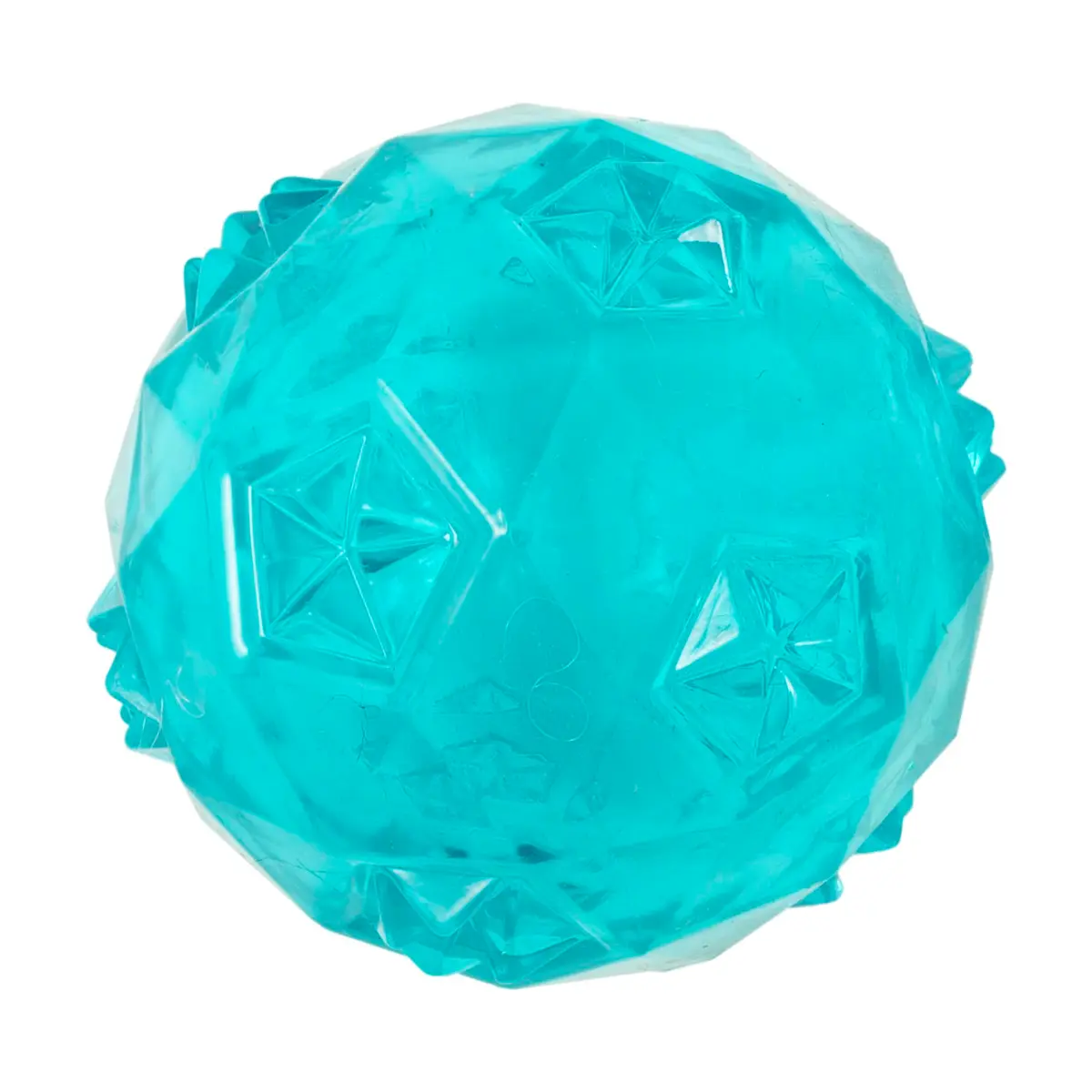 Jambo Pet, Bola TPR Diamond, Com Efeito Sonoro, Ideal Para Cães, Flexível e Macio Para a Mordida, Reduz Estresse, Tamanho e Cores Sortidas (Pequeno, Azul)