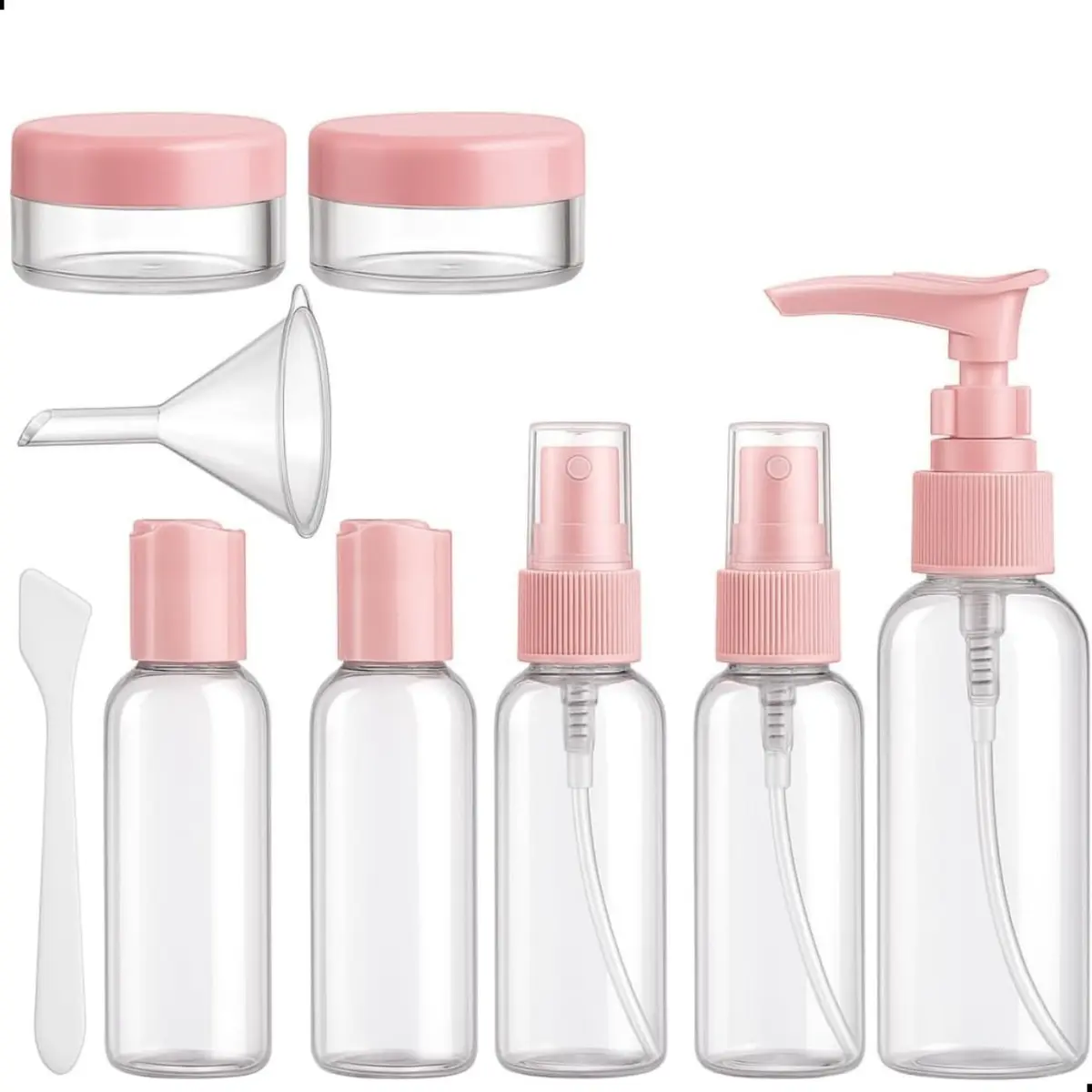 Kit Viagem 9 Peças Frascos Shampoo Condicionador Cremes Cores Sortidas