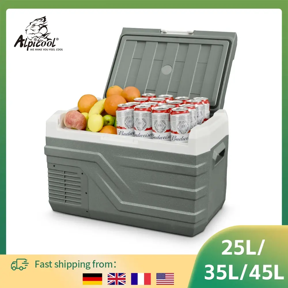 Alpicool NL 25L 35L 45L refrigerador de carro 12v compressor frigorífico congelador 12/24v dc 100-240v ac refrigerador portátil para viagens de acampamento