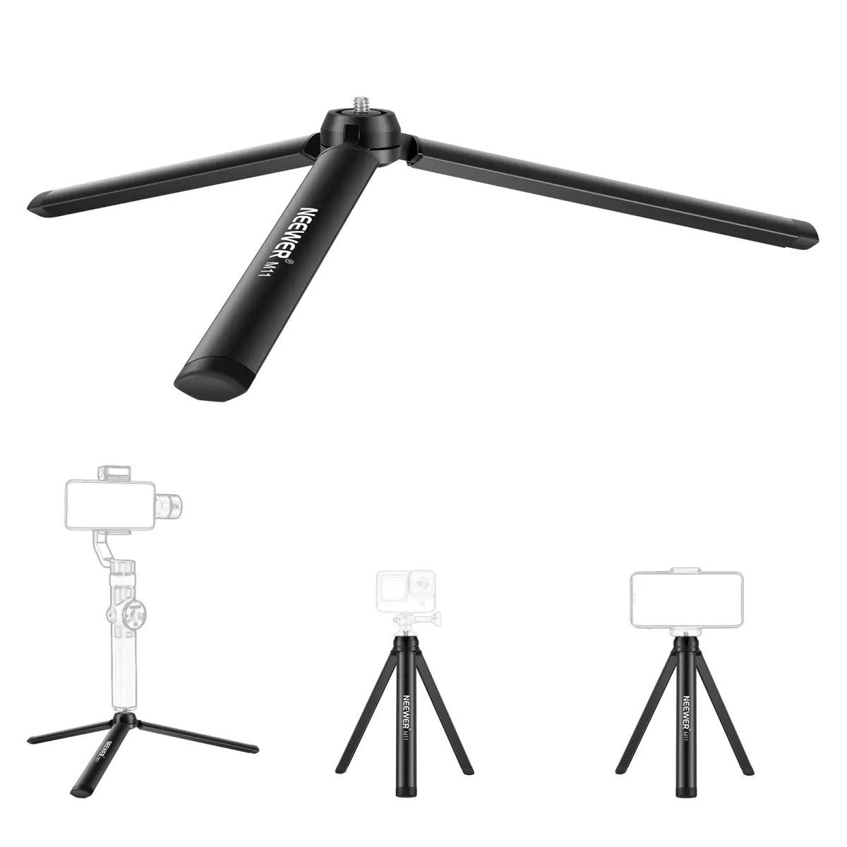 Neewer metal mini tripé suporte para gimbal alça estabilizador dslr câmera monopé compatível com guindaste m2 suave 5 osmo