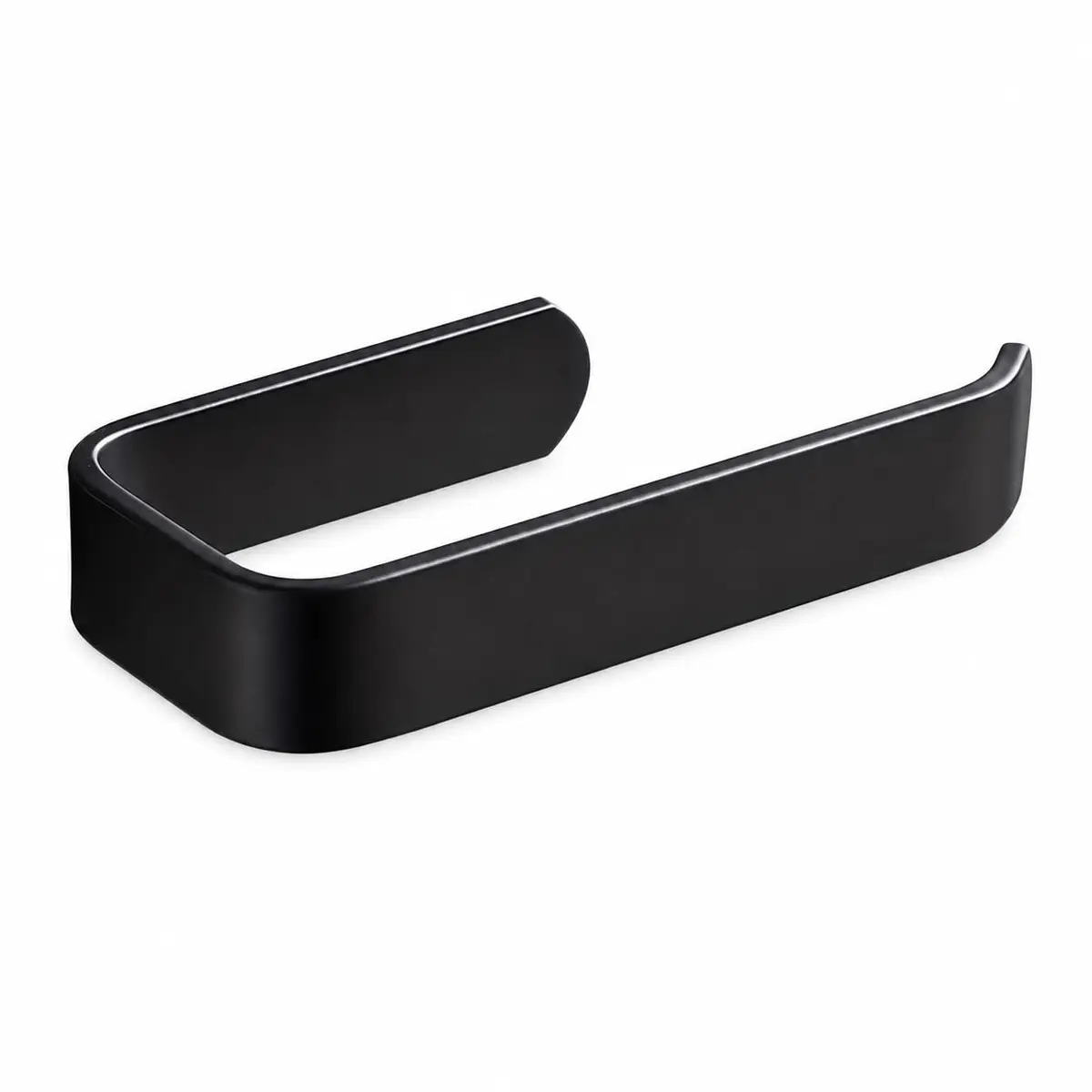 Porta Papel Higiênico Preto Fosco com Adesivo Sem Furos | Instalação Sem Furos, Adesivo Alta Resistência, 10 x 7,8 x 15 cm, Resistente à Umidade, Design Minimalista