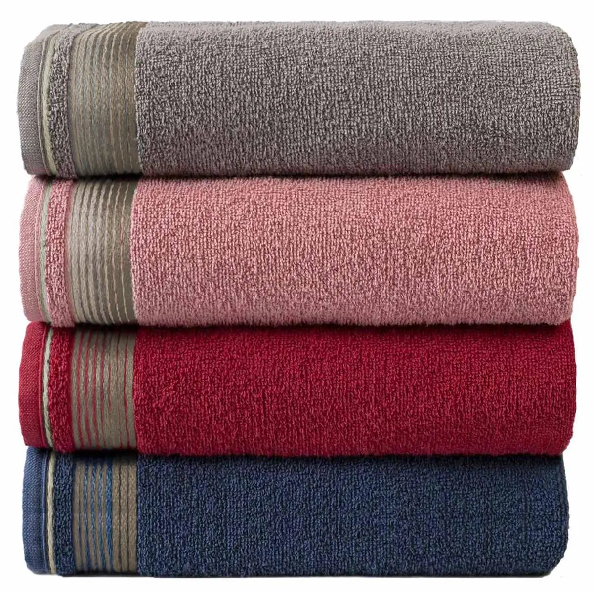 Kit Com 4 Toalhas Banhão Gigante Alta Absorção Sublime 70x150cm - KIT 1 (Gris/Rosa/Terracota/Azul) - 1