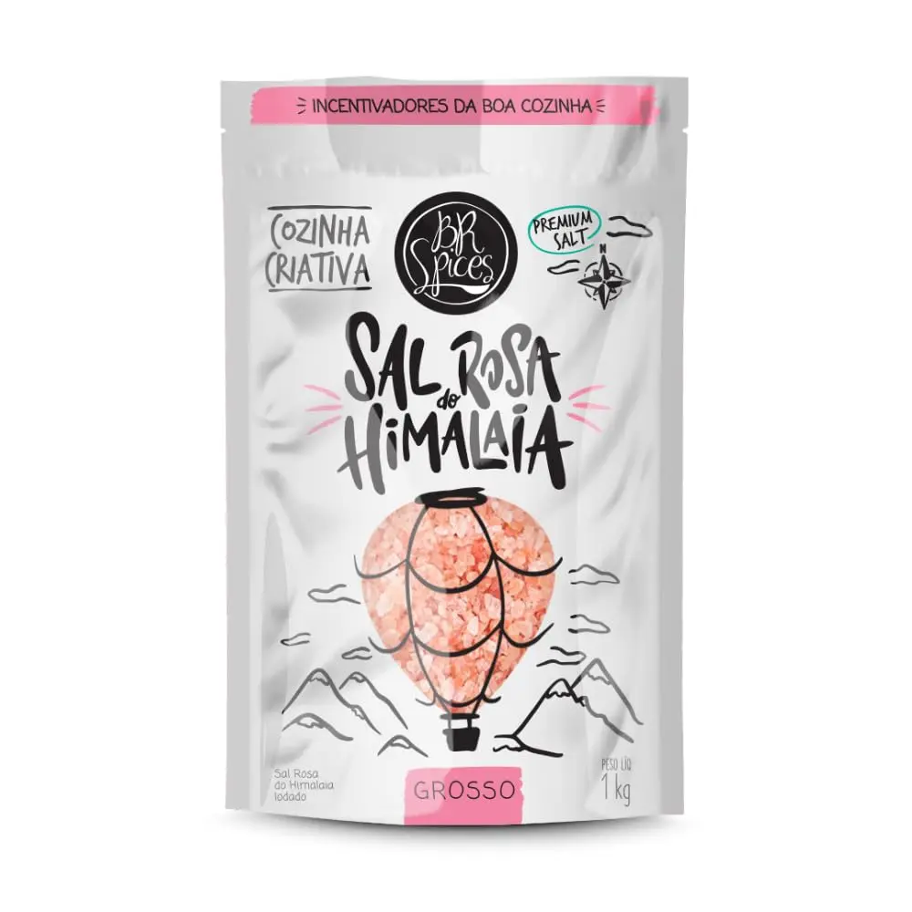 BrSpices - Sal Rosa Do Himalaia Grosso BR Spices Pouch 1KG - 1