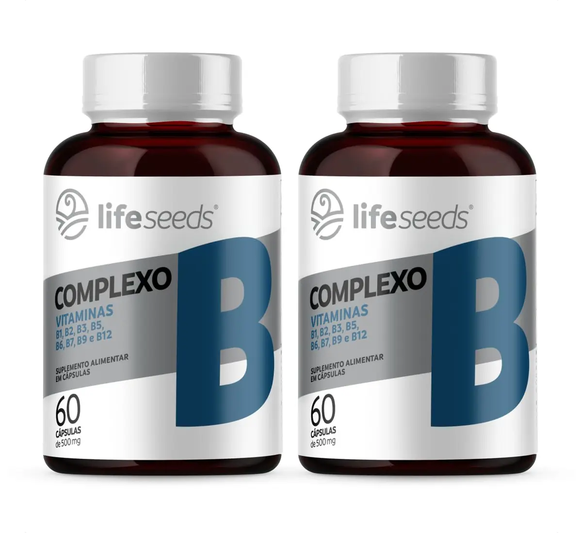 Complexo B - Vitaminas B1, B2, B3, B5, B6, B7, B9 e B12 (2 Potes)