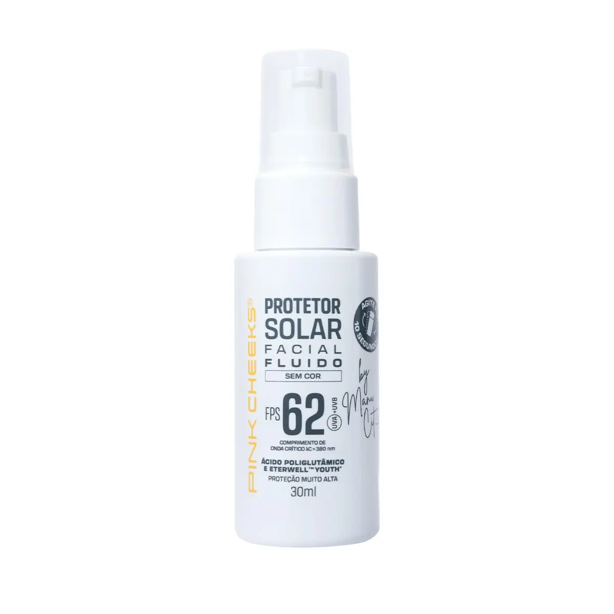 Protetor Solar Facial Fluido FPS 62 FPUVA35 30ml by Manu Cit - Sem cor - 1