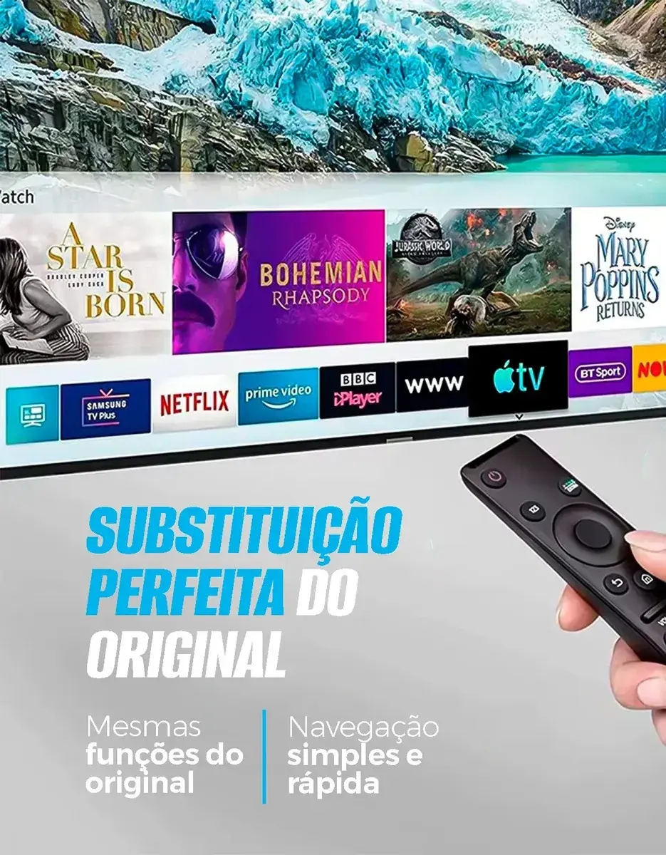 Controle Remoto Casenn para Smart TV Samsung 4K com Netflix, Prime Video e Google Play thumbnail 2