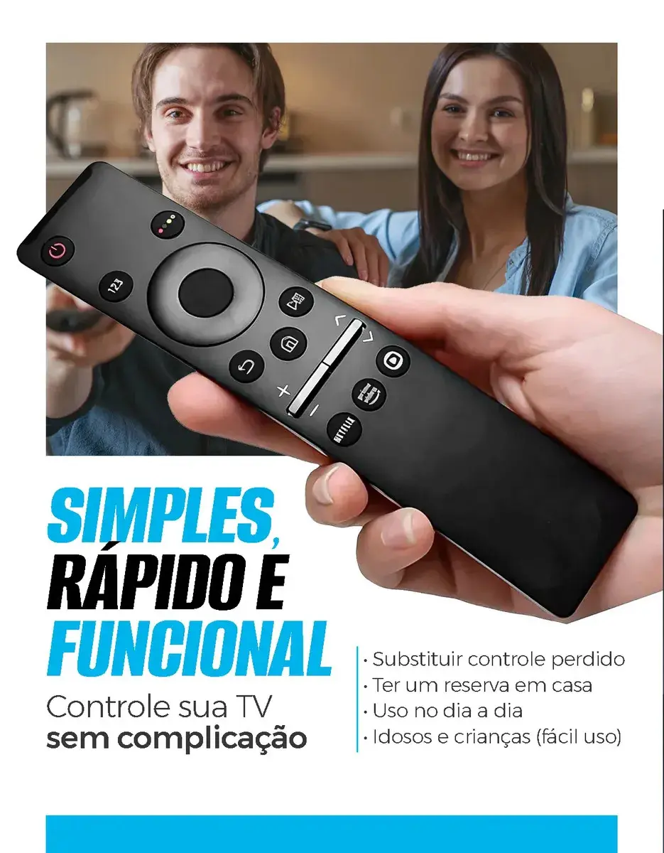 Controle Remoto Casenn para Smart TV Samsung 4K com Netflix, Prime Video e Google Play thumbnail 3
