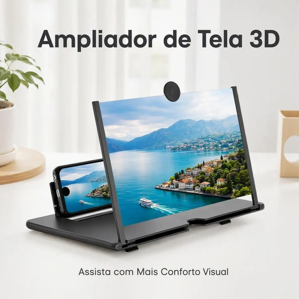 1 Conjuntos Tela De Ampliacao 10 Polegadas Lente 3D Com Base Estavel Perfeita Para Ver Melhor Details Sem Forcar A Vista - 1