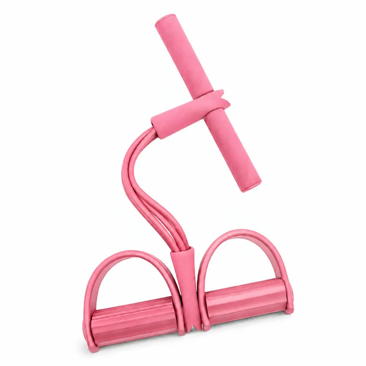 Extensor Elástico com Pedais Multifuncional para Exercícios Fitness | Extensor multifuncional com tubos elásticos, pegadores em espuma e pedais para treinos de braços, pernas e corpo - 1