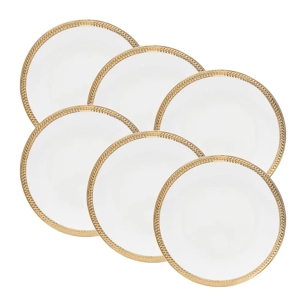WOLFF - Conjunto 6 Pratos de Porcelana para Sobremesa Paddy 19cm