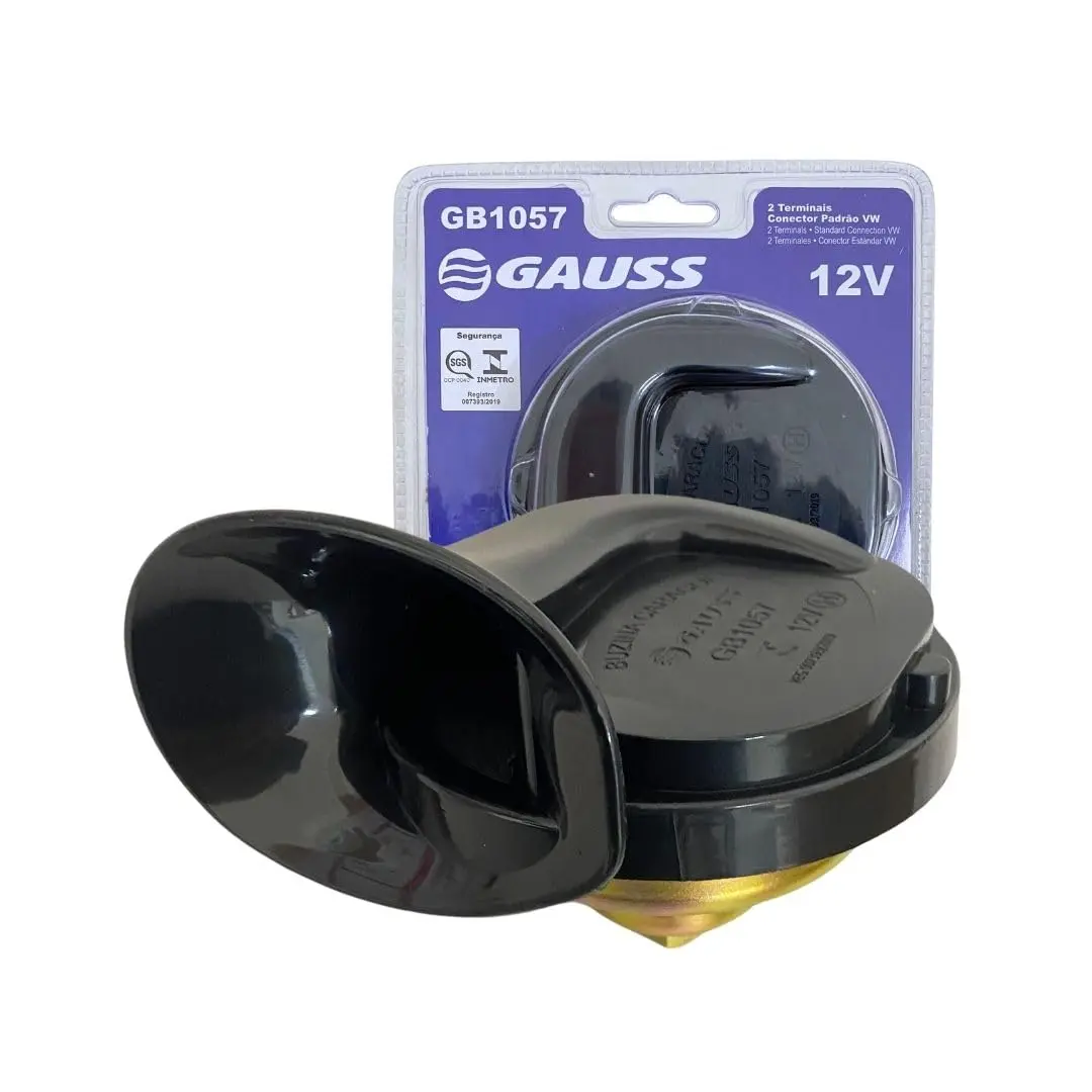 Buzina Caracol 12V para Gol Parati Saveiro Som Forte 110dB, 2 Terminais, Padrão Original Gauss GB1057