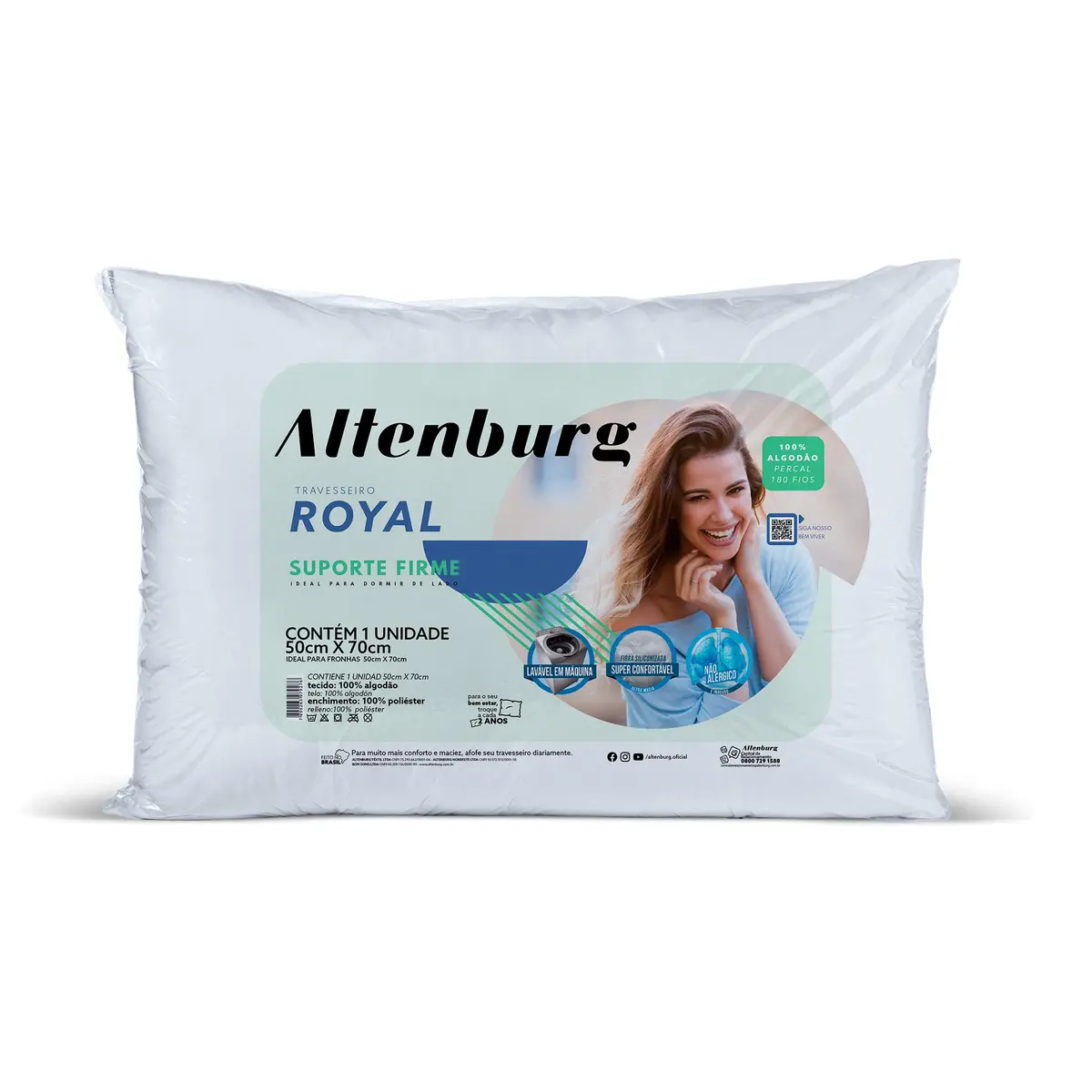 Altenburg Travesseiro Royal 50x70cm, Branco