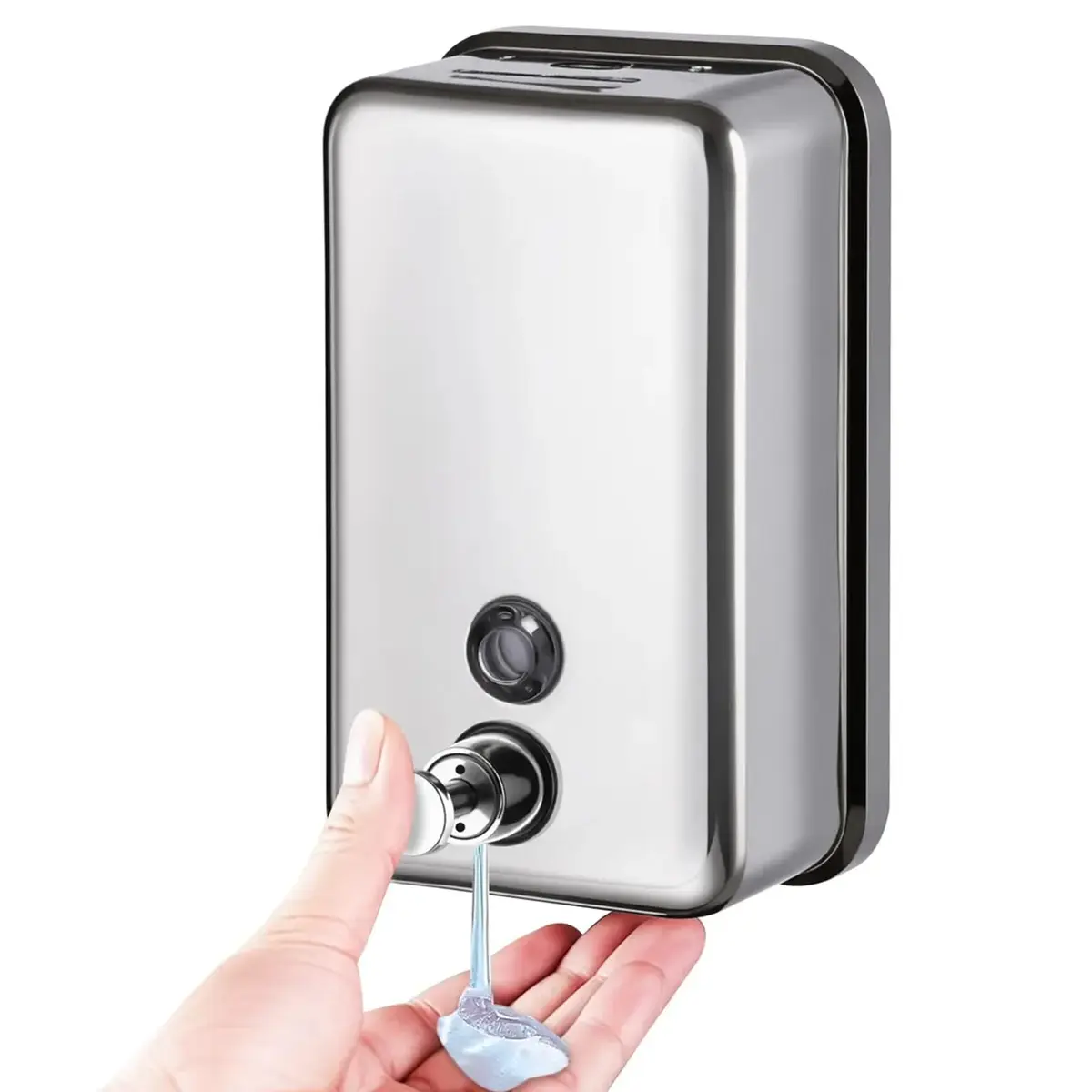 Dispenser de Sabonete Líquido em Aço Inoxidável 500ml para Parede | Fixação por Parafuso, Banheiro e Cozinha, Saboneteira de Parede, 500ml de Capacidade, Aço Inoxidável