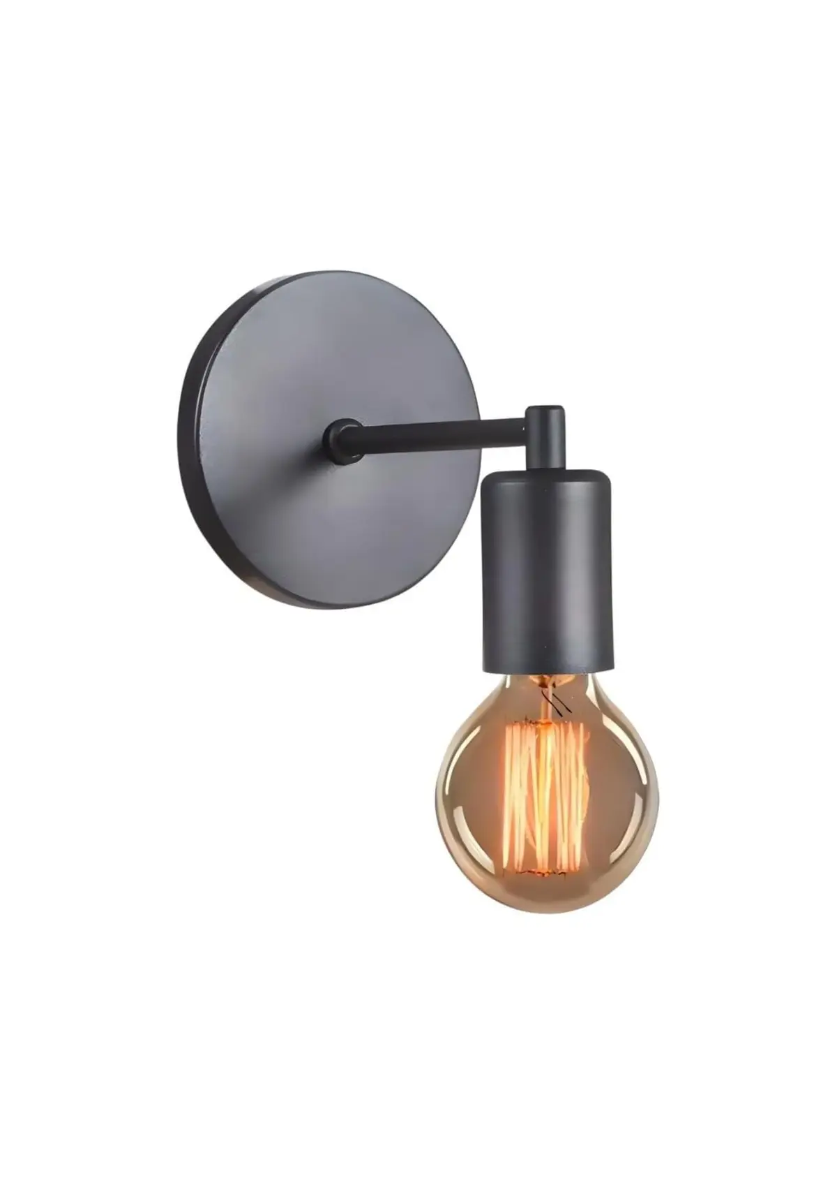Arandela Industrial Retrô Preto em Alumínio Soquete E27 Bivolt Luminária Decorativa Premium para Sala Quarto Corredor Área Gourmet e Ambientes Internos