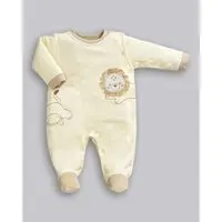 Infantil - Macacão Longo Bordado Leão Anjos Baby M Amarelo - 1