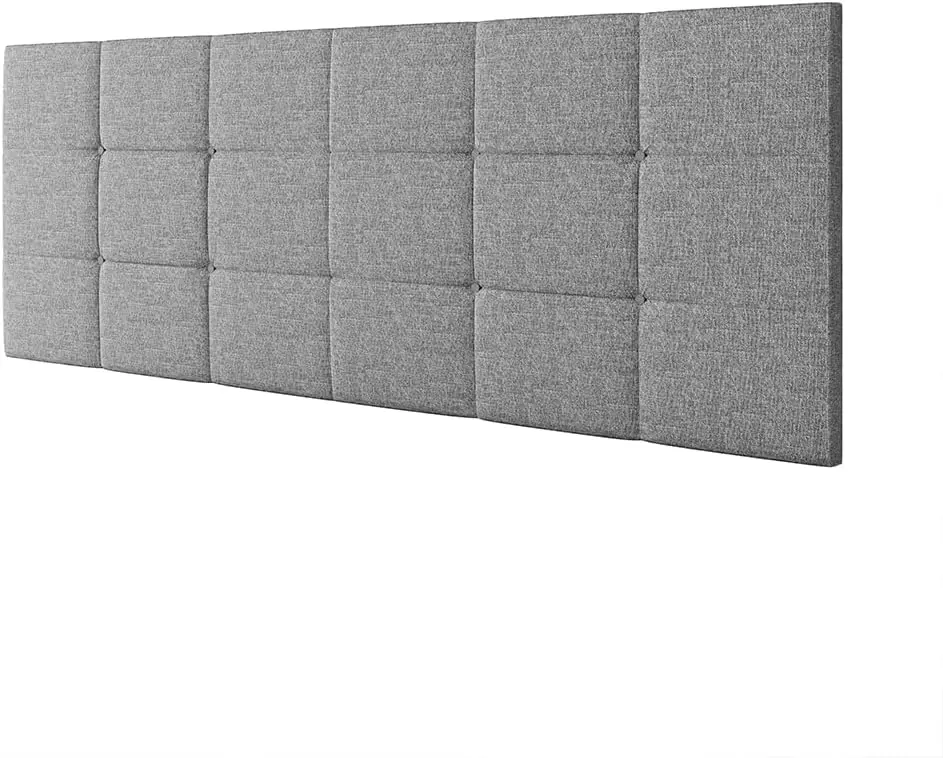 Cabeceira Estofada Suspensa Bia 1.60 Cama Box Queen Decoração Quarto Queen Móveis (Cinza Linho)