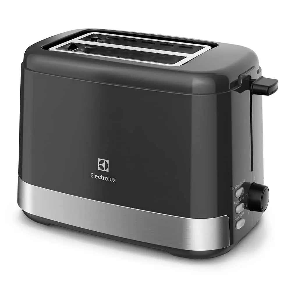 Torradeira tostador Electrolux 8 niveis de tostagem função descongelar reaquecer bandeja coletora Migalhas botões luminosos ETS10 preto 220v - 1