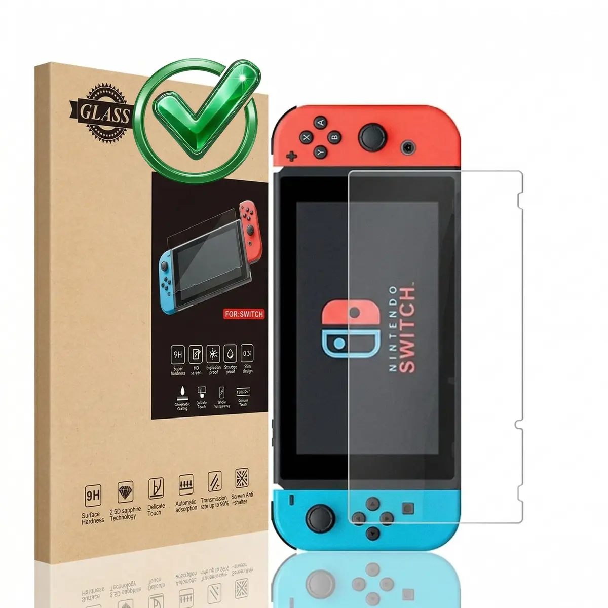 Película Para Nintendo Switch 1 V1 V2 Vidro 9h Completa Kit com aplicadores | Proteção 9H, 0,33 mm, bordas 2.5D, toque sensível e resistência a arranhões