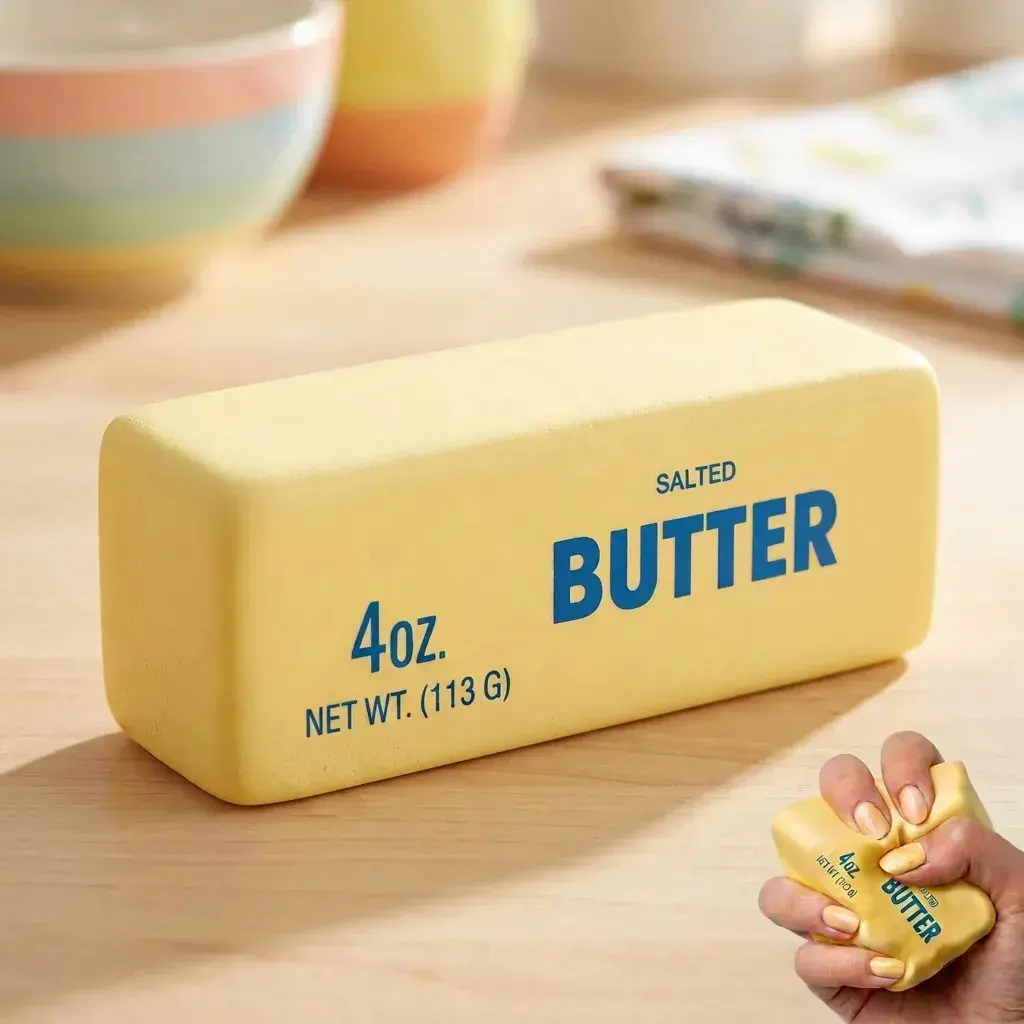 Squishy Barra De Manteiga Butter Viral Tik Tok Antiestresse De Apertar Taba Fidget Toy Slow Rising 10cm Espuma De Poliuretano Brinquedo Sensorial Alívio Da Ansiedade Para Crianças De 8 A 13 Anos - 1