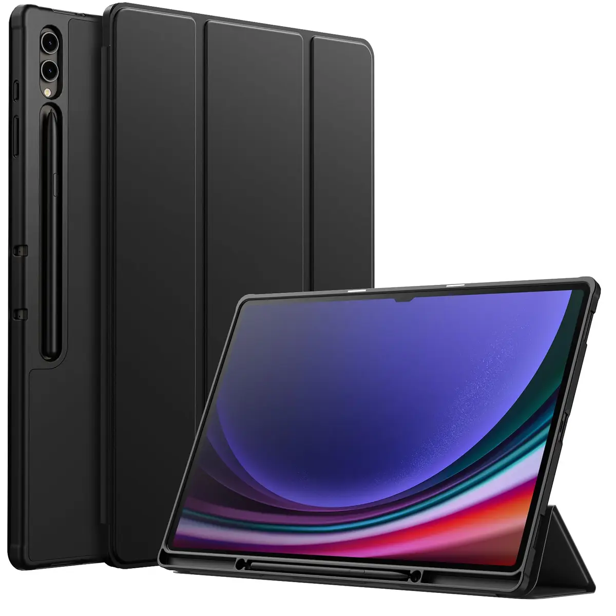 JETech Capa Protetora para Galaxy Tab S10 Ultra/S9 Ultra 14,6", Preto | TPU Macio, Design de Suporte Triplo, Carregamento S Pen, Ativação/Repouso Automático, Leve À Prova de Choque - 1
