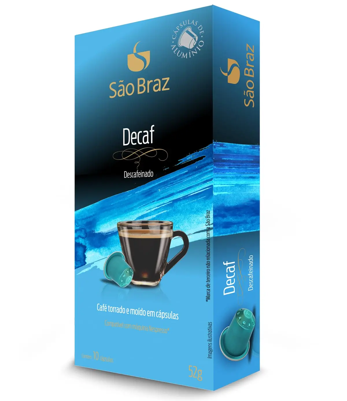 Café em Cápsula São Braz Descafeinado - Compatível com Nespresso - 10 un