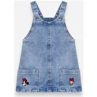 salopete infantil jeans com bordado julia faria e mickey e amigos azul
