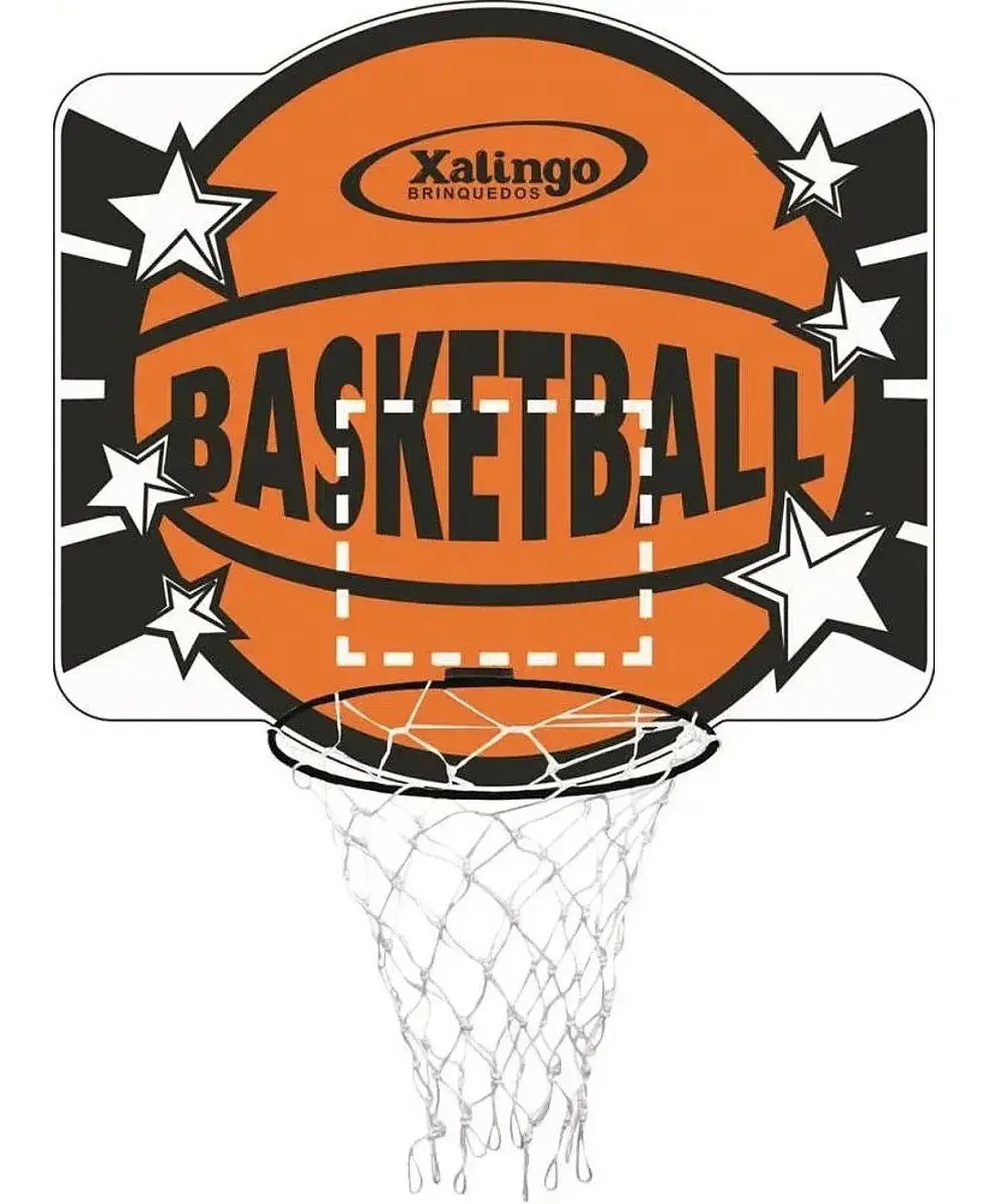 Tabuleiro de basquete de madeira, anel de metal de 36 cm, Xalingo