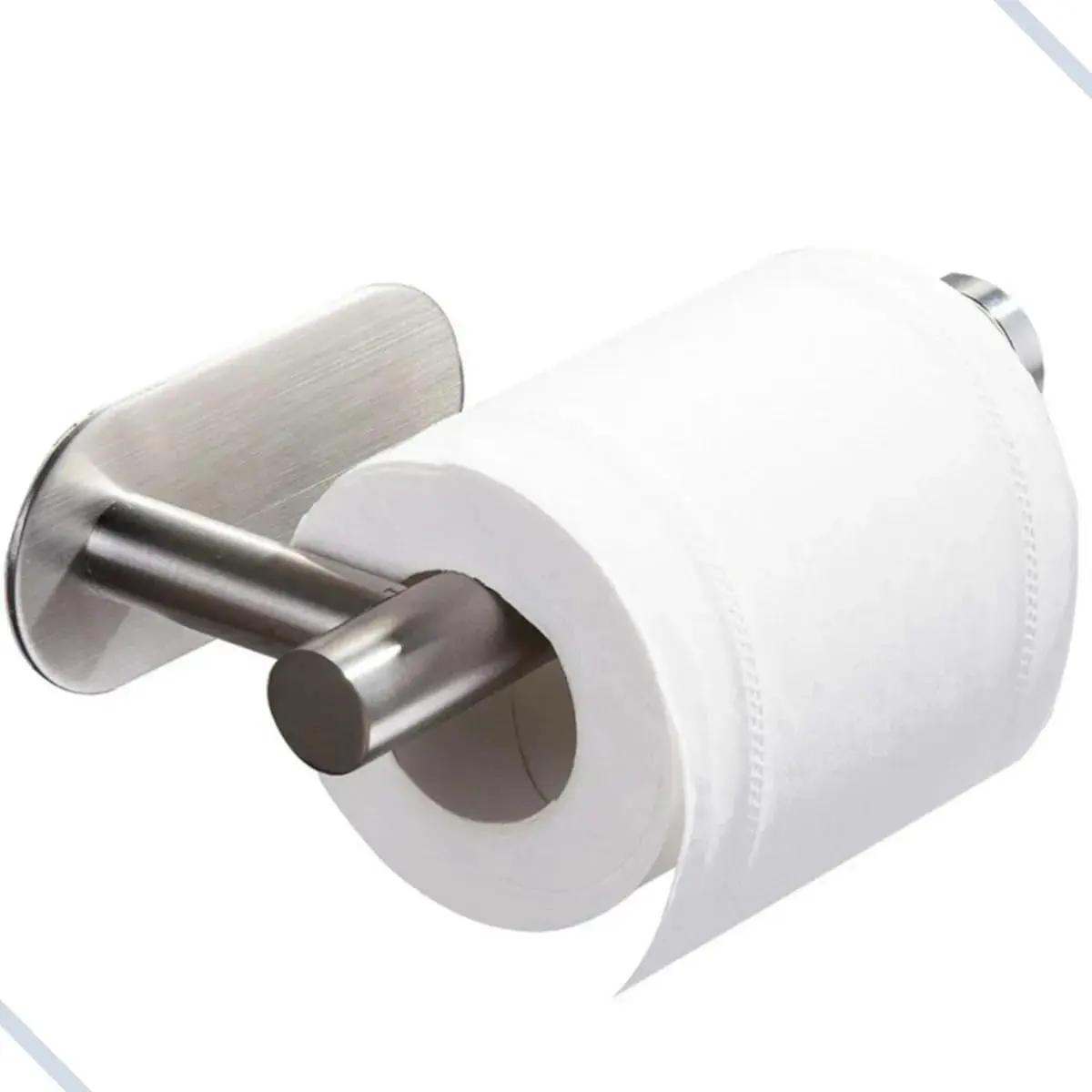 Suporte Papel Higiênico Aço Inox Adesivo Parede 3M Sem Furo Resistente À Umidade Fixação Forte Design Moderno para Banheiro Elegante Prático Compacto Fácil de Instalar e Limpar