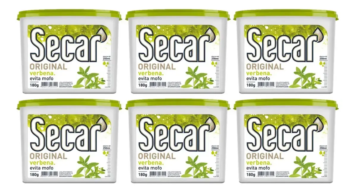 6 Unid. Anti Mofo Secar 180g Verbena Desumidificador Gavetas Cor Verde-claro (verbena)