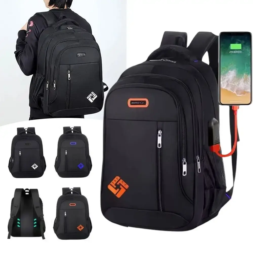 Mochila multifuncional para notebook, grande capacidade, à prova d'água, masculina, com porta de carregamento USB, resistente ao desgaste