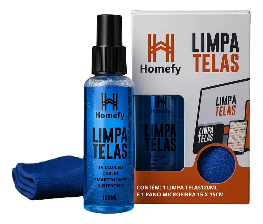 Kit Limpa Telas Notebook Celulares Homefy + Pano Microfibra - 1