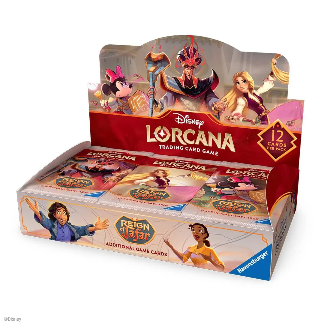 Ravensburger Disney Lorcana TCG: Reign of Jafar Booster Pack Display | 24 pacotes com 12 cards colecionáveis cada | Ideal para colecionadores e fãs da Disney | Adequado para maiores de 8 anos