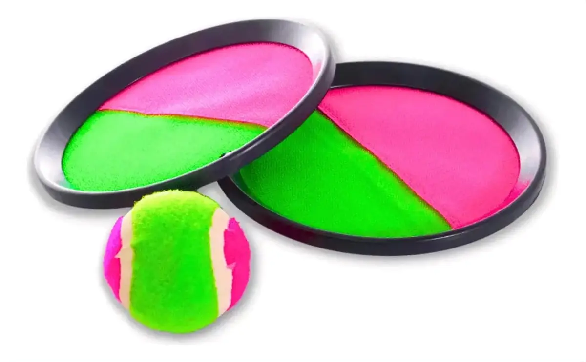 Kit 2 Raquetes + Bola Bateu Colou Frescobol