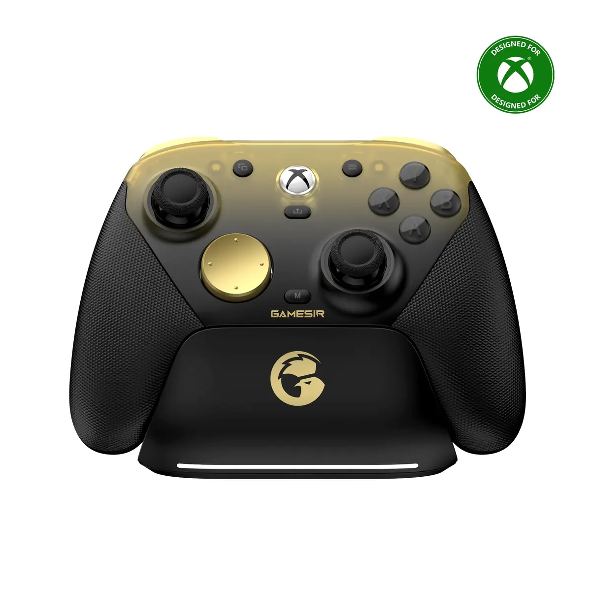 GameSir G7 Pro Controle Gamer Tri-Mode para Xbox, PC e Android Sem Fio 2.4G/Bluetooth e Com Fio Joystick Hall Effect + TMR 1000Hz Polling Rate Botões Macro Giroscópio Vibração 4 Motores Anti-Drift Controle Profissional- dourado