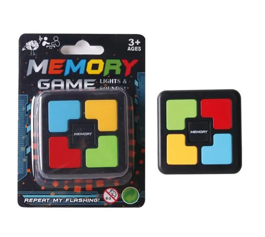 Jogo da Memória Eletrônico Compacto com Luz e Som Brinquedo Educativo Infantil Estilo Genius 4 Cores e 5 Níveis de Dificuldade Jogo Eletrônico de Memorizar Cores Eletronico, Brinquedo de Memorização