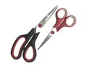 [Moedas R$4] Kit 2 Tesouras Vermelho e Preto Anti ferrugem Cortes Rápidos Para Uso no Escritório Casa Cozinha Prático Tesoura Doméstica  - 1