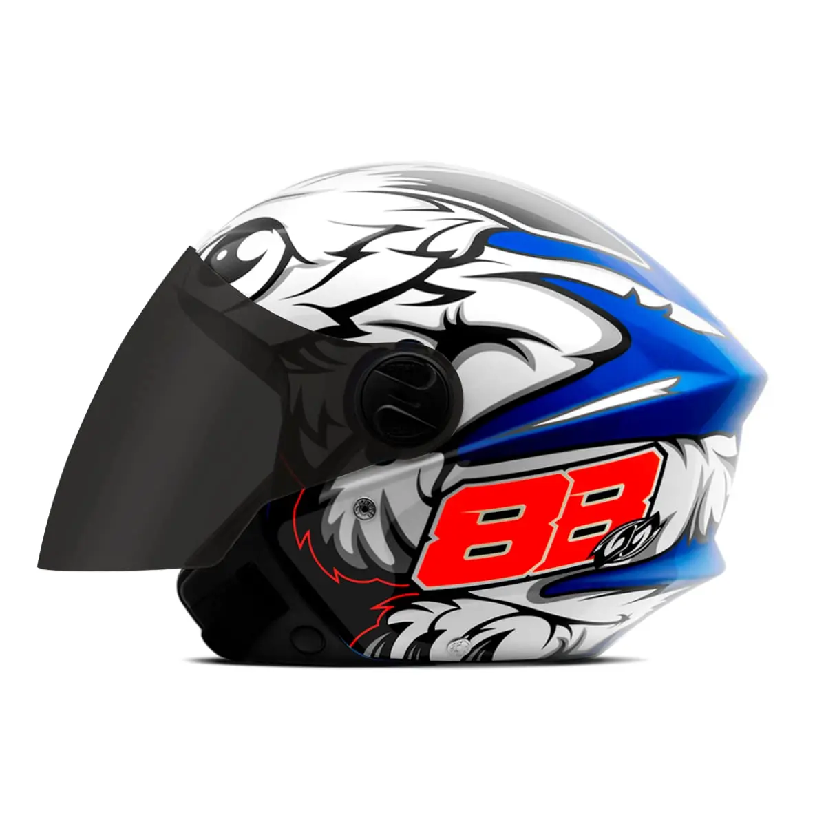 CAPACETE ABERTO PRO TORK NEW LIBERTY 3 GP 88 BRILHANTE AZUL TAM. 58 VIS. FUMÊ - 1