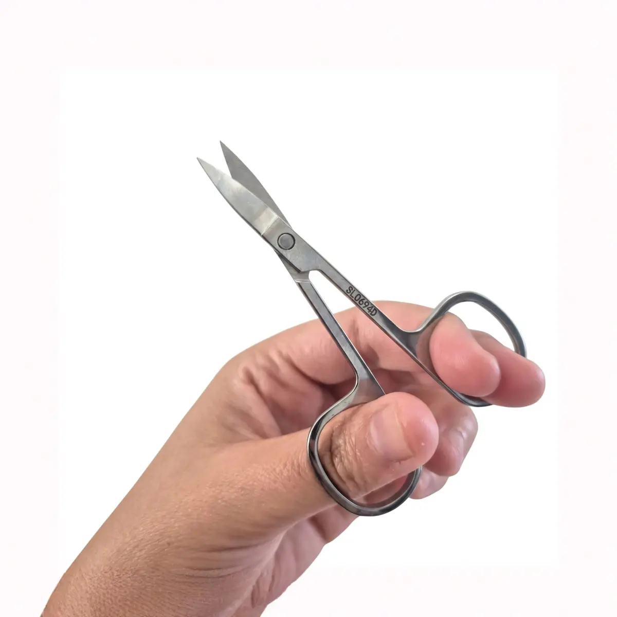 Tesoura de Ponta Reta Fina em Aço Inox – Pelos, Sobrancelhas, Cortes Delicados, Manicure - Esterilizável - Linha Navy Care